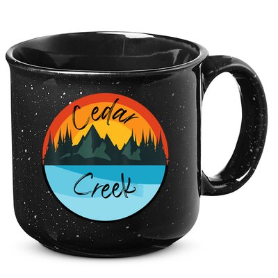 Camping Graphic Tee. Cedar Creek 15oz Campfire Ceramic Mug