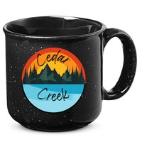Camping Graphic Tee. Cedar Creek 15oz Campfire Ceramic Mug