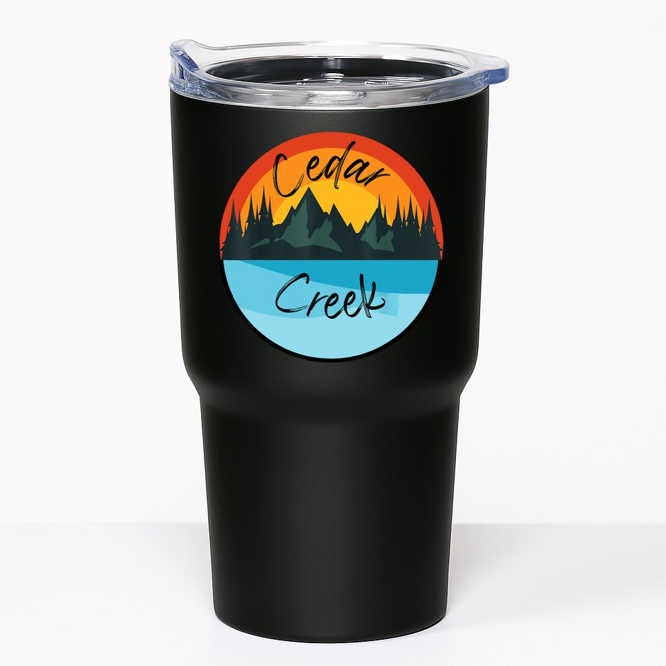 Camping Graphic Tee. Cedar Creek Tumbler
