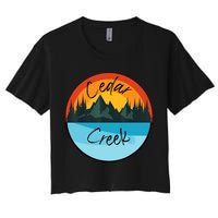 Camping Graphic Tee. Cedar Creek Women's Crop Top Tee