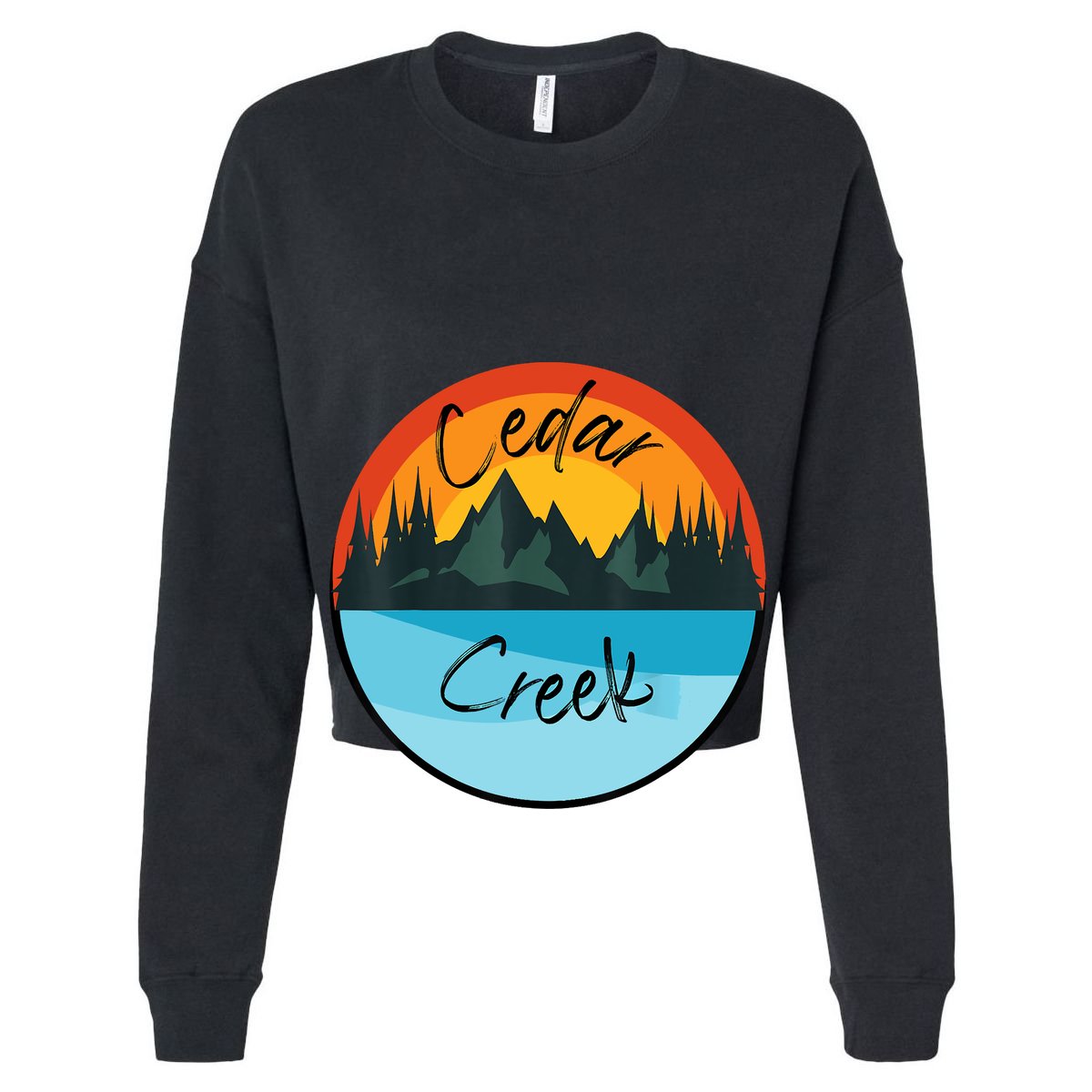 Camping Graphic Tee. Cedar Creek Women's Crop Top Tee
