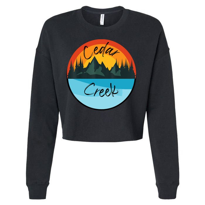 Camping Graphic Tee. Cedar Creek Cropped Pullover Crew