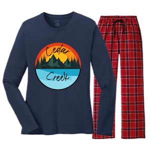 Camping Graphic Tee. Cedar Creek Women's Long Sleeve Flannel Pajama Set 