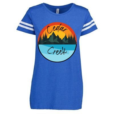 Camping Graphic Tee. Cedar Creek Enza Ladies Jersey Football T-Shirt