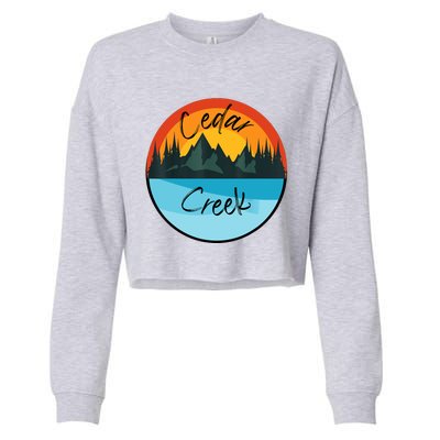 Camping Graphic Tee. Cedar Creek Cropped Pullover Crew