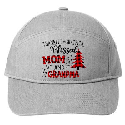 Christmas Gift Thankful Grateful Blessed Grandma Gift 7-Panel Snapback Hat