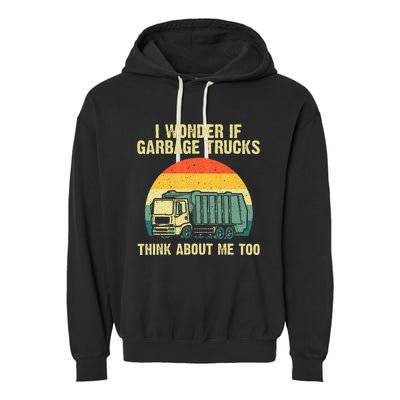 Cool Garbage Truck For Trash Waste Management Garment-Dyed Fleece Hoodie