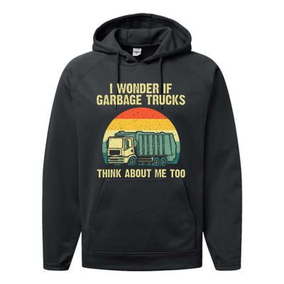 Cool Garbage Truck For Trash Waste Management Performance Fleece Hoodie