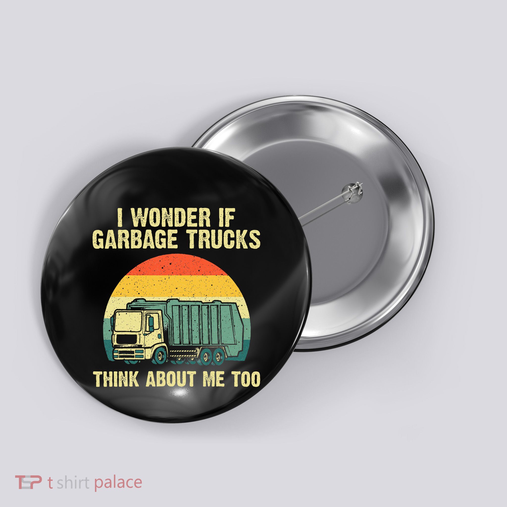 Cool Garbage Truck For Trash Waste Management Button