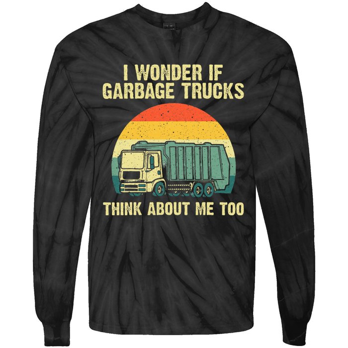 Cool Garbage Truck For Trash Waste Management Tie-Dye Long Sleeve Shirt