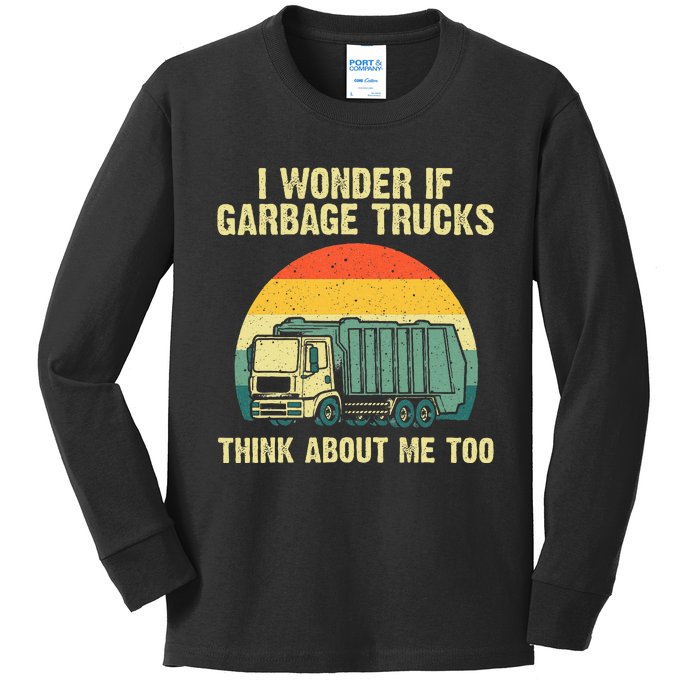 Cool Garbage Truck For Trash Waste Management Kids Long Sleeve Shirt