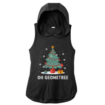 Christmas Geometry Teacher Xmas Math Equations Geometreetree Ladies PosiCharge Tri-Blend Wicking Draft Hoodie Tank