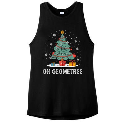 Christmas Geometry Teacher Xmas Math Equations Geometreetree Ladies PosiCharge Tri-Blend Wicking Tank