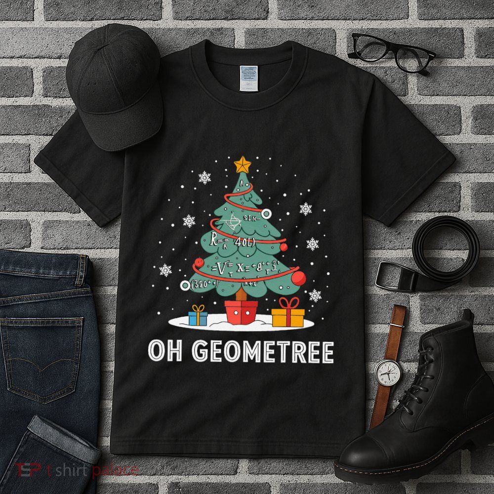 Christmas Geometry Teacher Xmas Math Equations Geometreetree Tall T-Shirt