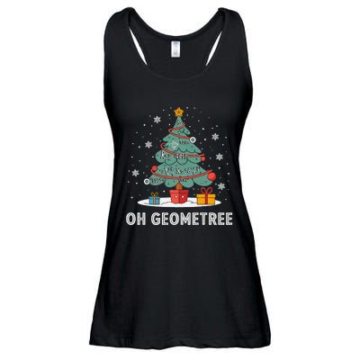 Christmas Geometry Teacher Xmas Math Equations Geometreetree Ladies Essential Flowy Tank