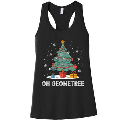 Christmas Geometry Teacher Xmas Math Equations Geometreetree Women's Racerback Tank