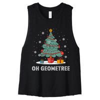 Christmas Geometry Teacher Xmas Math Equations Geometreetree Women's Racerback Cropped Tank