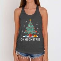 Christmas Geometry Teacher Xmas Math Equations Geometreetree Women's Knotted Racerback Tank