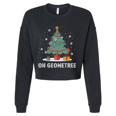 Christmas Geometry Teacher Xmas Math Equations Geometreetree Cropped Pullover Crew