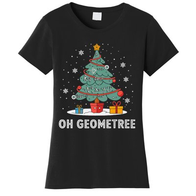 Christmas Geometry Teacher Xmas Math Equations Geometreetree Women's T-Shirt