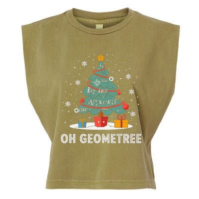 Christmas Geometry Teacher Xmas Math Equations Geometreetree Garment-Dyed Women's Muscle Tee