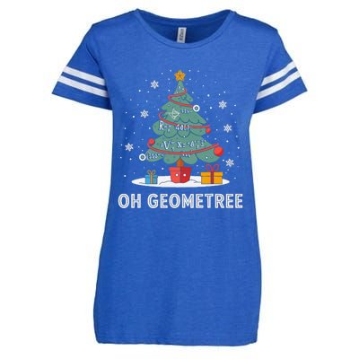 Christmas Geometry Teacher Xmas Math Equations Geometreetree Enza Ladies Jersey Football T-Shirt