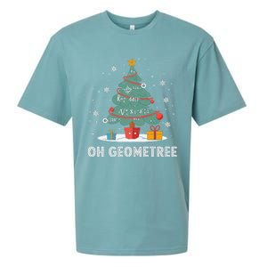 Christmas Geometry Teacher Xmas Math Equations Geometreetree Sueded Cloud Jersey T-Shirt