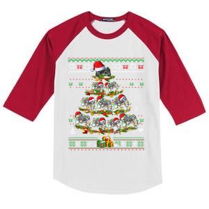 Christmas Gaming Tree Ugly Sweater Video Game Lover Holidays Gift Kids Colorblock Raglan Jersey