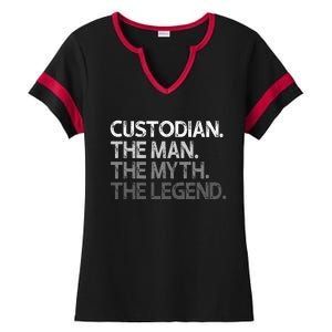 Custodian Gift The Man Myth Legend Ladies Halftime Notch Neck Tee