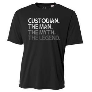 Custodian Gift The Man Myth Legend Cooling Performance Crew T-Shirt