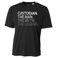 Custodian Gift The Man Myth Legend Cooling Performance Crew T-Shirt