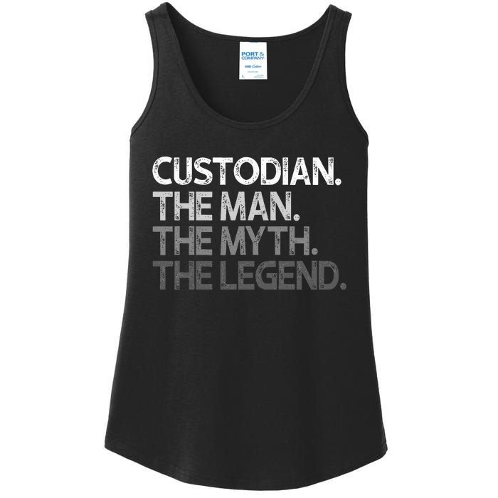 Custodian Gift The Man Myth Legend Ladies Essential Tank