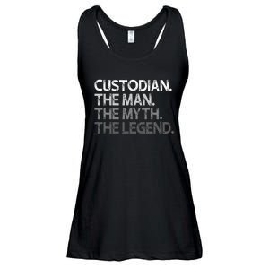 Custodian Gift The Man Myth Legend Ladies Essential Flowy Tank