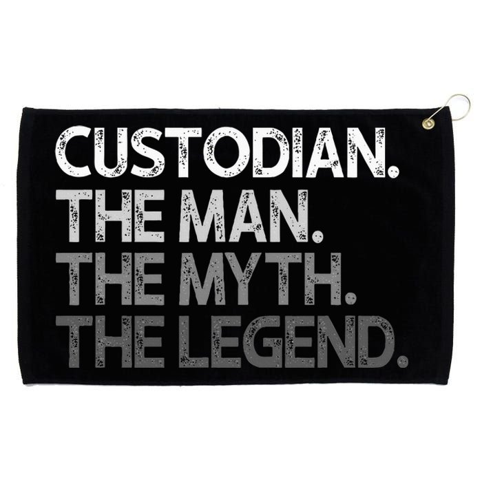 Custodian Gift The Man Myth Legend Grommeted Golf Towel