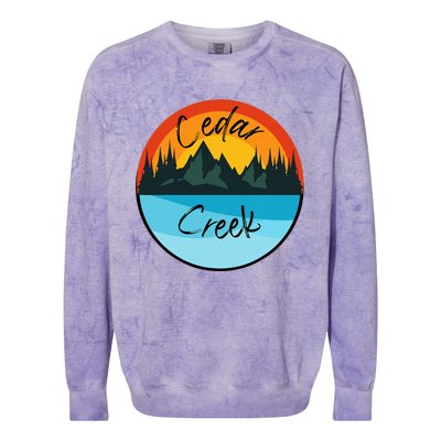 Camping Graphic Tee. Cedar Creek Graphic Tee. Colorblast Crewneck Sweatshirt