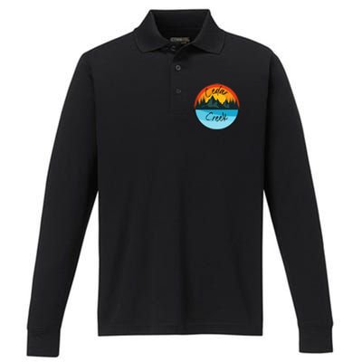 Camping Graphic Tee. Cedar Creek Graphic Tee. Performance Long Sleeve Polo