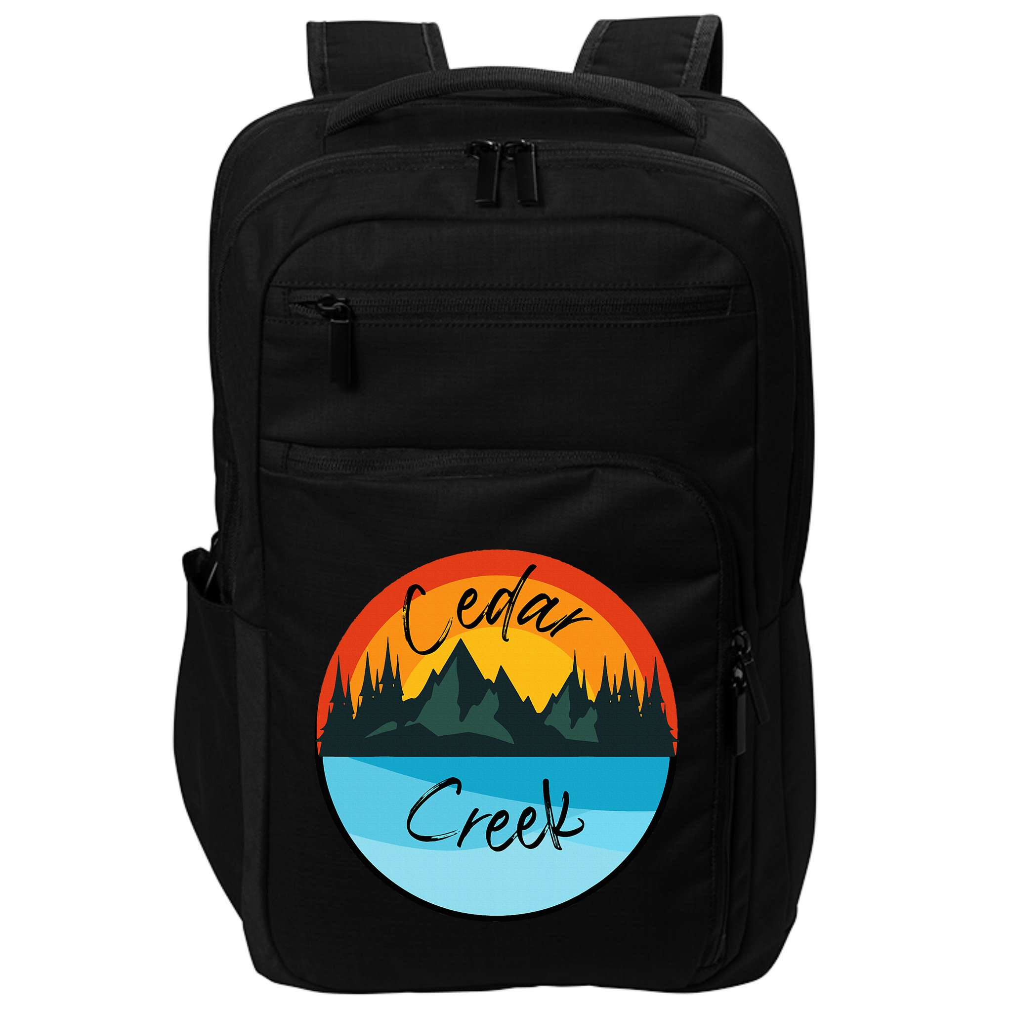 Camping Graphic Tee. Cedar Creek Graphic Tee. Impact Tech Backpack