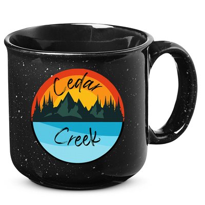 Camping Graphic Tee. Cedar Creek Graphic Tee. 15oz Campfire Ceramic Mug