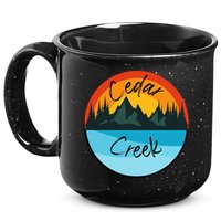 Camping Graphic Tee. Cedar Creek Graphic Tee. 15oz Campfire Ceramic Mug