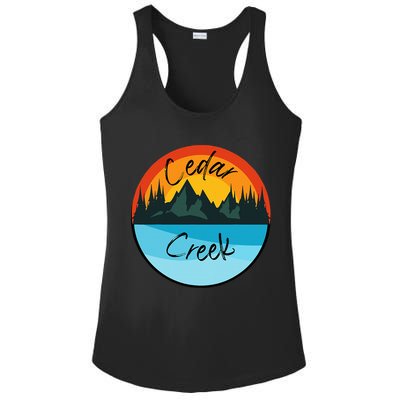 Camping Graphic Tee. Cedar Creek Graphic Tee. Ladies PosiCharge Competitor Racerback Tank