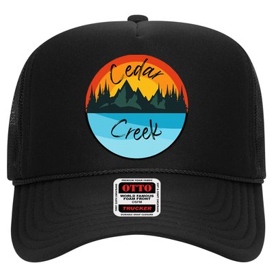 Camping Graphic Tee. Cedar Creek Graphic Tee. Trucker Hat