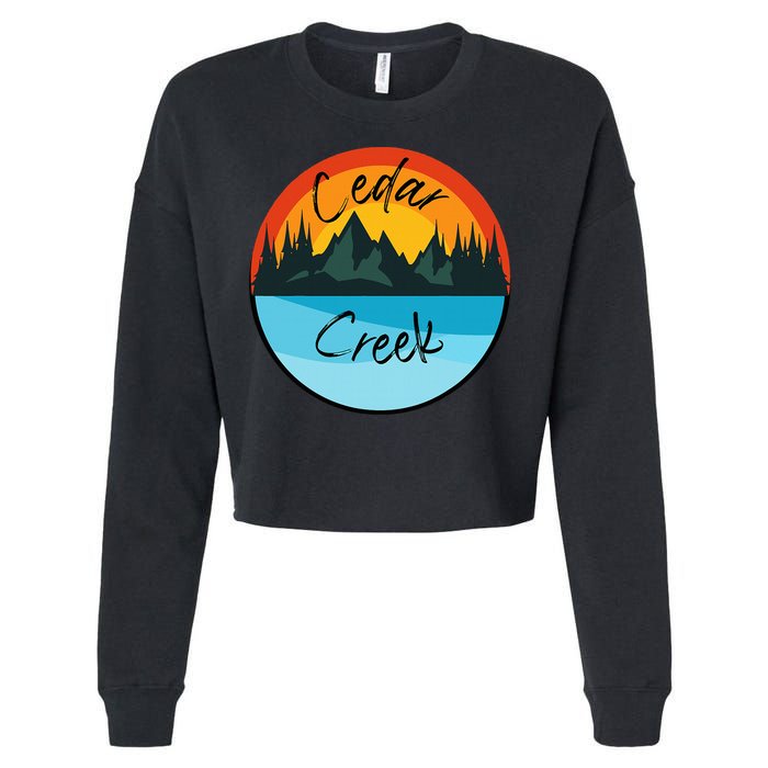 Camping Graphic Tee. Cedar Creek Graphic Tee. Cropped Pullover Crew