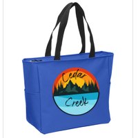 Camping Graphic Tee. Cedar Creek Graphic Tee. Zip Tote Bag