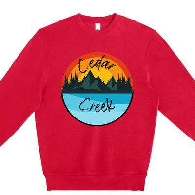 Camping Graphic Tee. Cedar Creek Graphic Tee. Premium Crewneck Sweatshirt