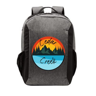 Camping Graphic Tee. Cedar Creek Graphic Tee. Vector Backpack