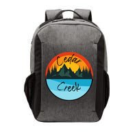 Camping Graphic Tee. Cedar Creek Graphic Tee. Vector Backpack