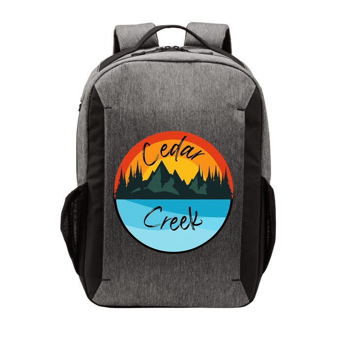 Camping Graphic Tee. Cedar Creek Graphic Tee. Vector Backpack