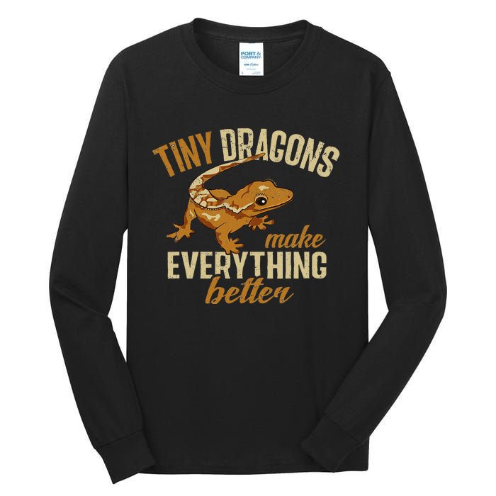 Crested Gecko Tiny Dragons Make Everything Better Tall Long Sleeve T-Shirt