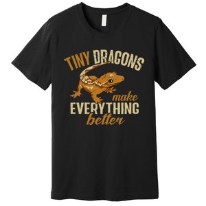 Crested Gecko Tiny Dragons Make Everything Better Premium T-Shirt