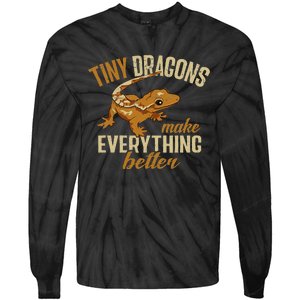 Crested Gecko Tiny Dragons Make Everything Better Tie-Dye Long Sleeve Shirt